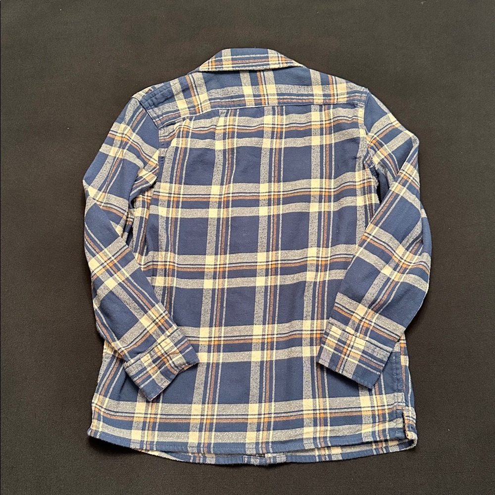 GAP Blue and Beige Plaid Flannel Shirt boys Size small - Picture 4 of 4